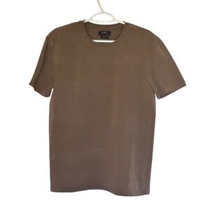 ZARA Slim Fit T-Shirt Brown Short Sleeve Men’s Casual Neutral Large
